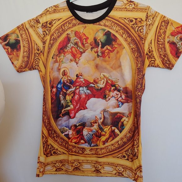 Tshirt with St Charles Borromeo from famous Italian painting made in Portugal - Picture 6 of 11
